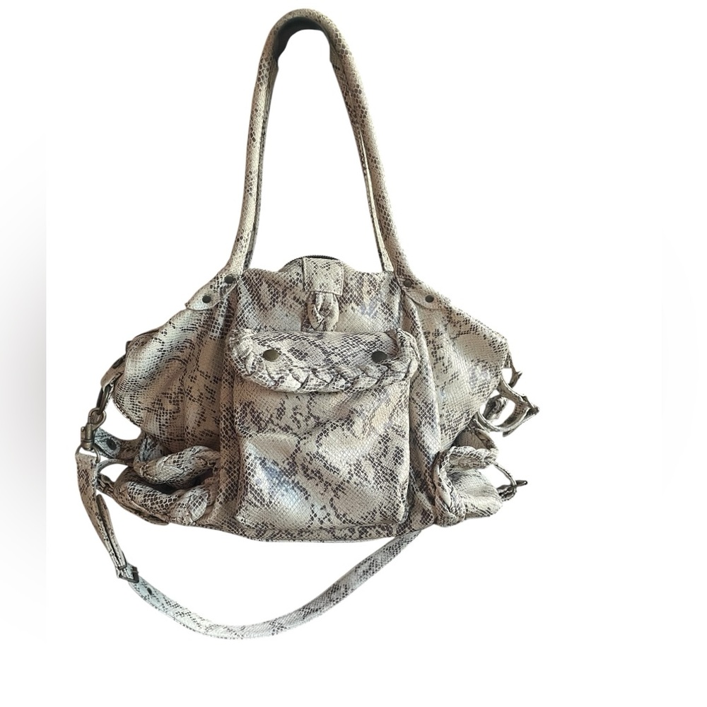 Not Rational Hansel D Leather Snakeskin Diaper Bag, EUC